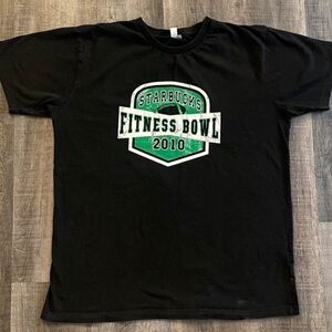 💞 Adult Large Black Starbucks Fitness Bowl 2010 Short Sleeve Tee Shirt